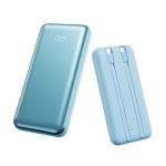 2025 New Model 20000mAh Power Bank with Built-in Cable, Retractable Cable, and Plug, 65W Fast Charging for Laptops, High Capacity, 3-in-1 Mobile Power Bank, Suitable for Apple 16, Airplane-Carryable